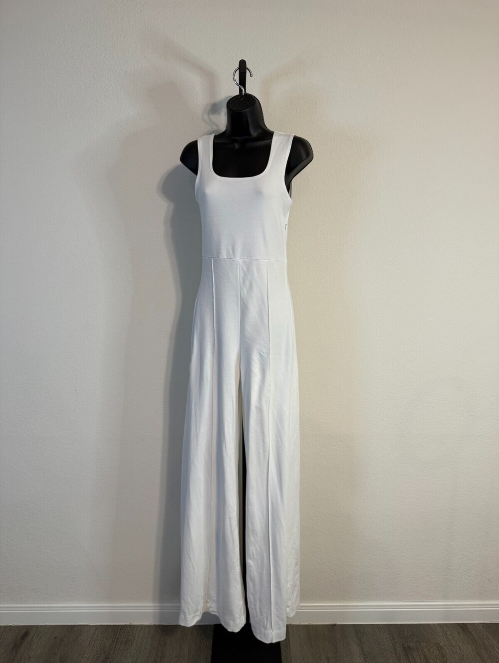 Ripley Rader White Ponte Knit Tank Wide Leg Jumpsuit Size 3/ MED